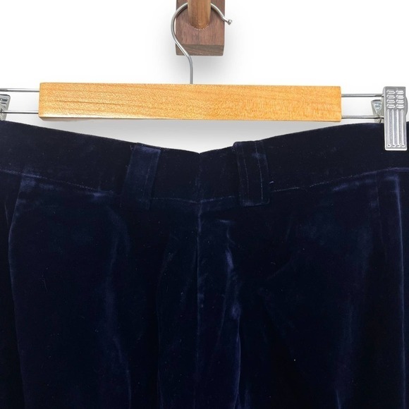 Velvet Pants Womens Large Blue Wide Leg High Rise Trouser Vintage Whimsigoth - Picture 9 of 12